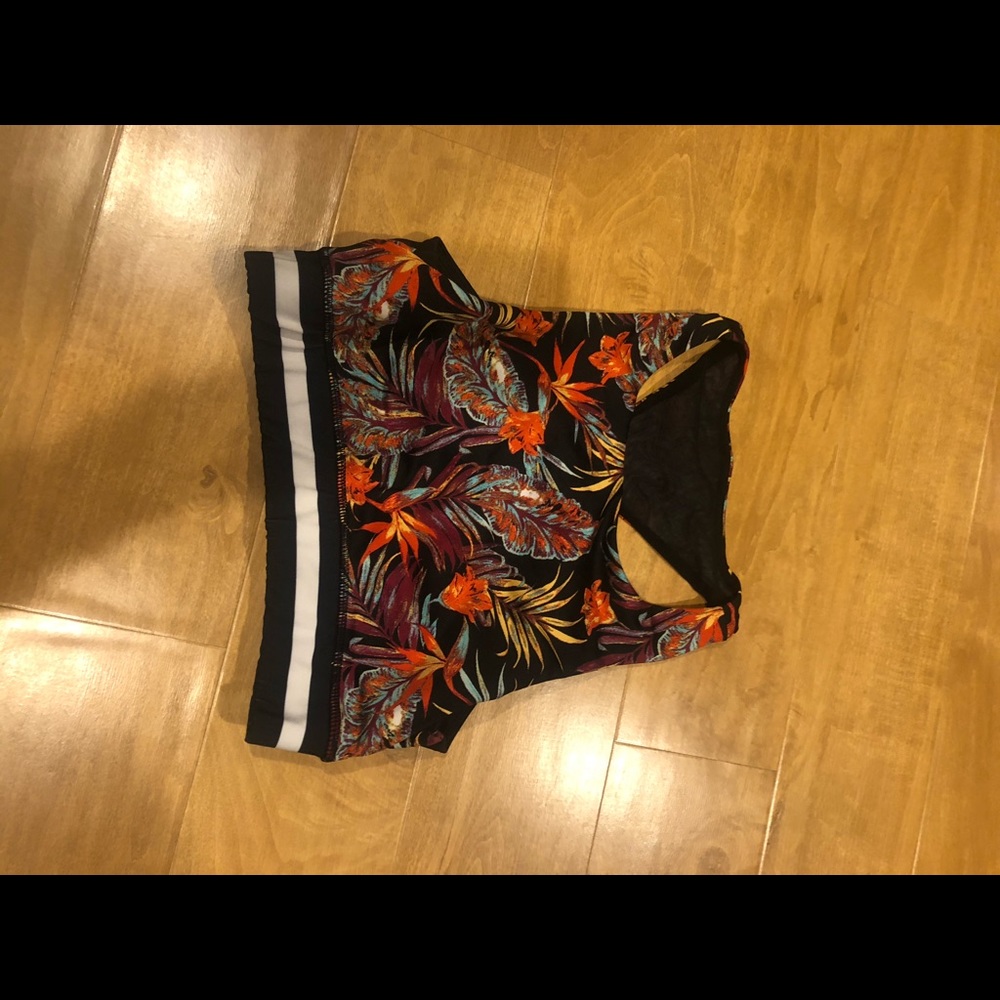 Tropical print sports bra
